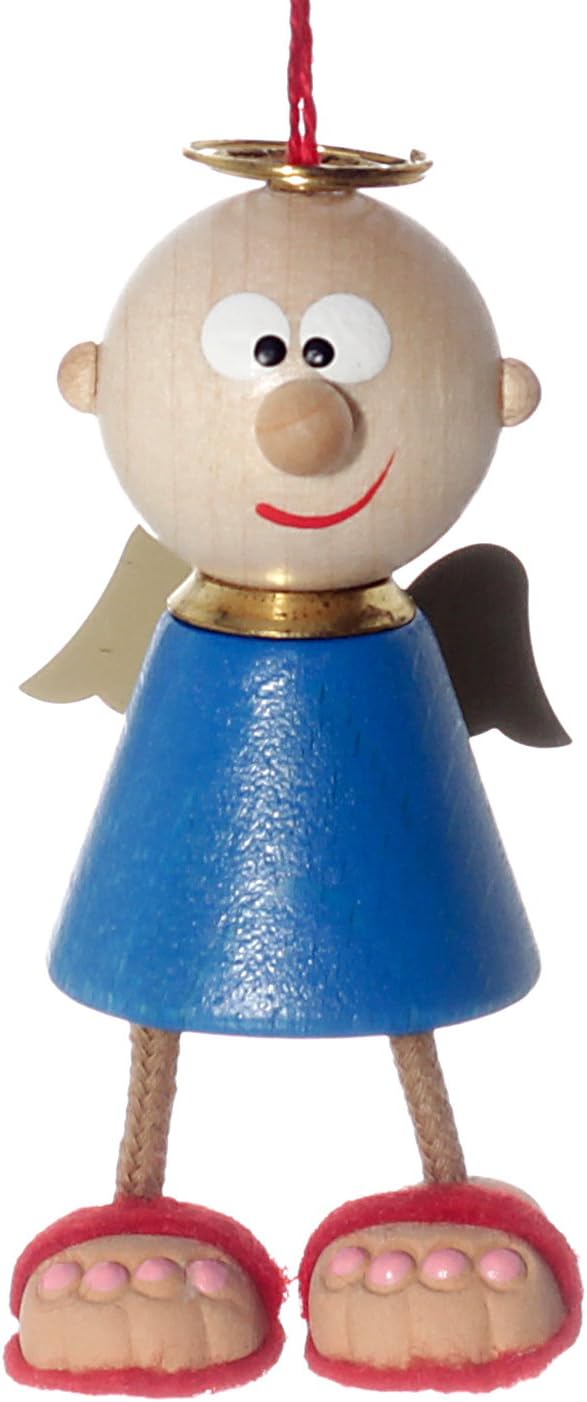Charly Hängender Schutzengel, Auto Schutzengel (blau), Holz, Hängeschmuck, Geburtstag Rot,blau,weiss