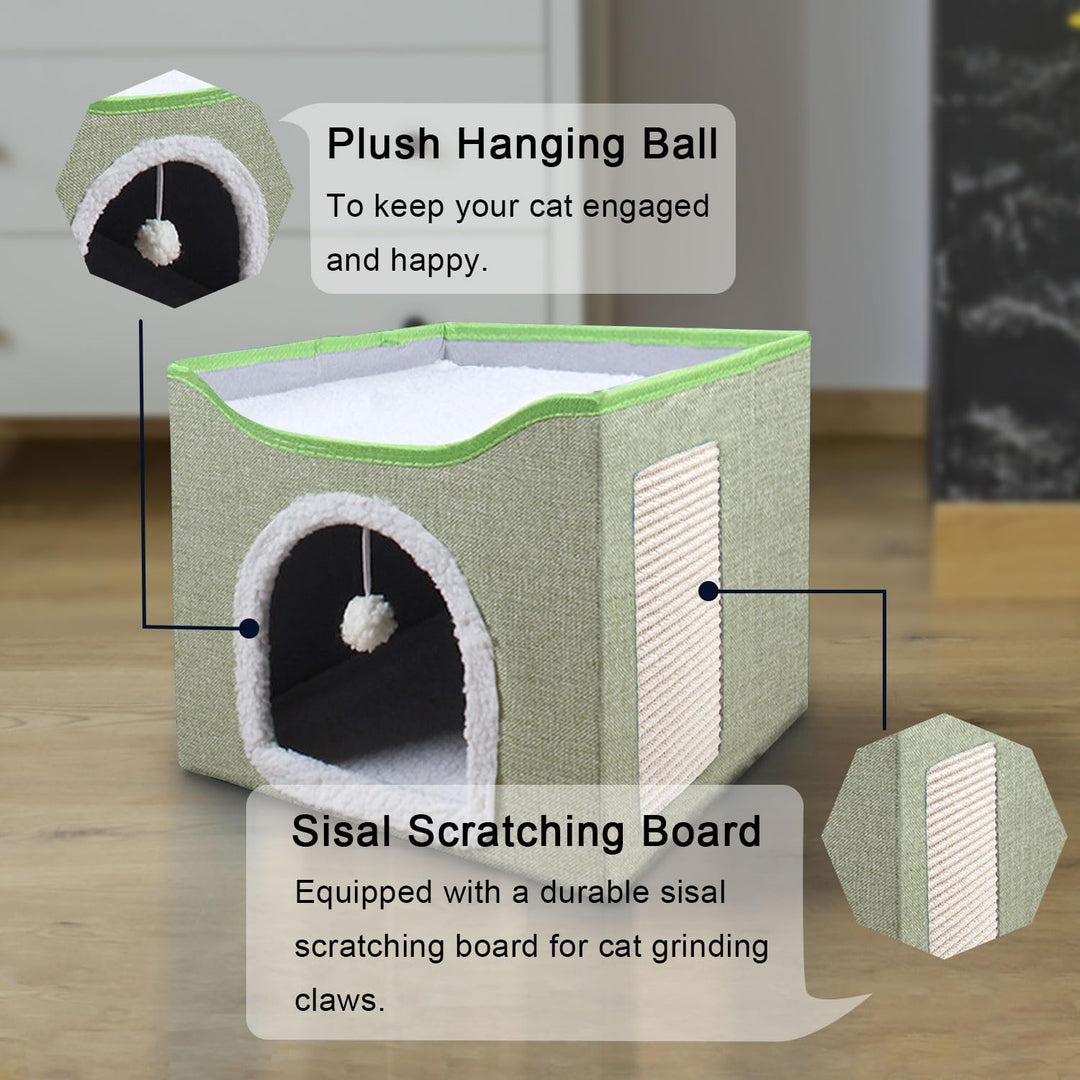 FURRYPAWS Katzenhöhle - Gemütliches Katzenhaus für drinnen und draussen, Ideal als Katzenhaus Indoor