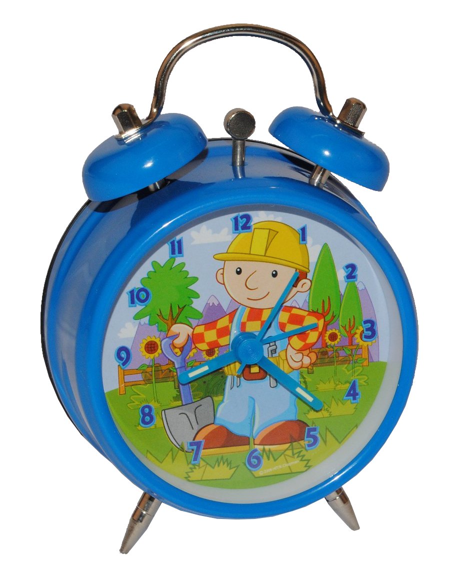 Kinderwecker Bob der Baumeister - Kinder blau Wecker Bauarbeiter Metallwecker Metall Jungen Alarm An