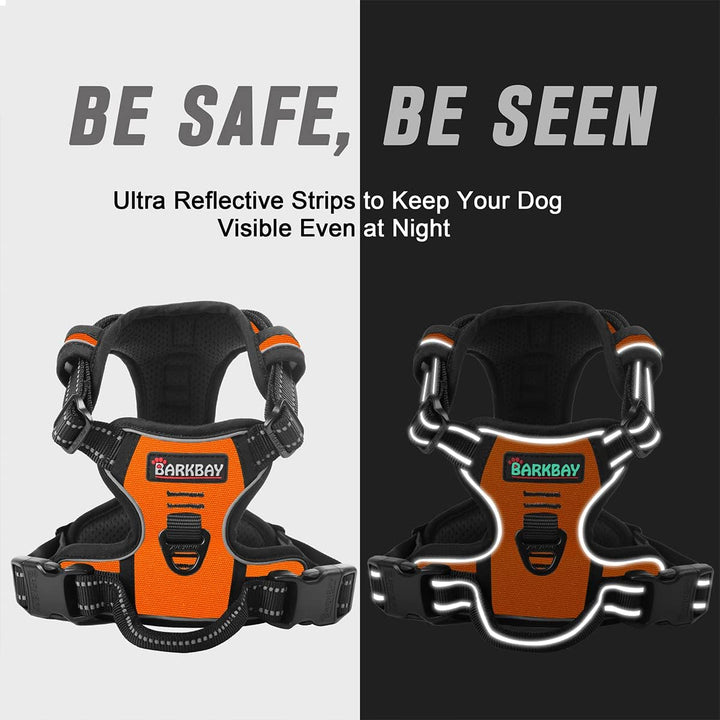 BARKBAY Dog Harness No-Pull Pet Harness Adjustable Outdoor Pet Vest Front Clip Heavy Duty 3M Reflect
