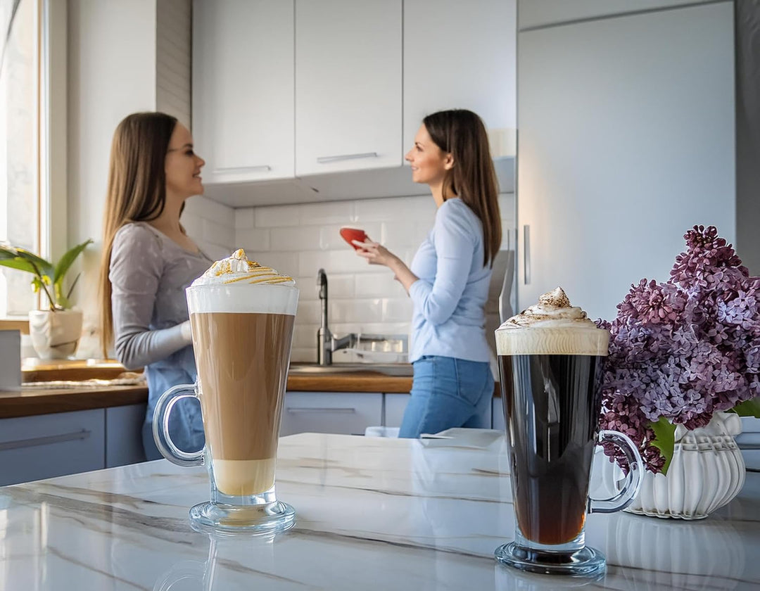 Glasmark Krosno Gläser 6er Set 0,25 Liter Mit Löffel Kaffeegläser Teegläser Kaffee Tee Glas Latte Ma