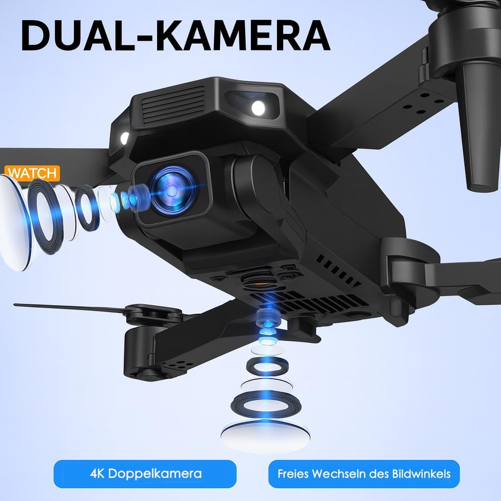 Drohne mit Kamera 4k, Mini Drohne für Kinder und Anfänger, Erwachsene, Drone für Ein-Knopf Start/Lan