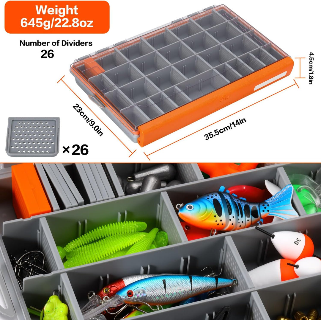 Sougayilang Premium-Angelzubehör-Aufbewahrungsbox 3600/3700 – wasserdicht und rostfrei, Angelköder-O