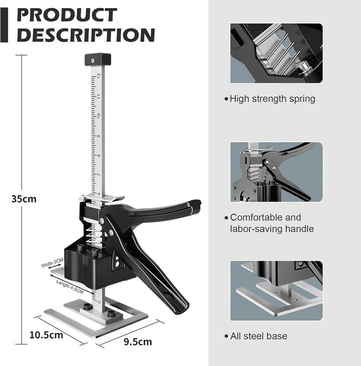 MaxAwe 2 Stk Arbeitssparender Arm Handheld Jack Tool mit Skala, 35cm Höhenversteller, 240kg Hebewerk