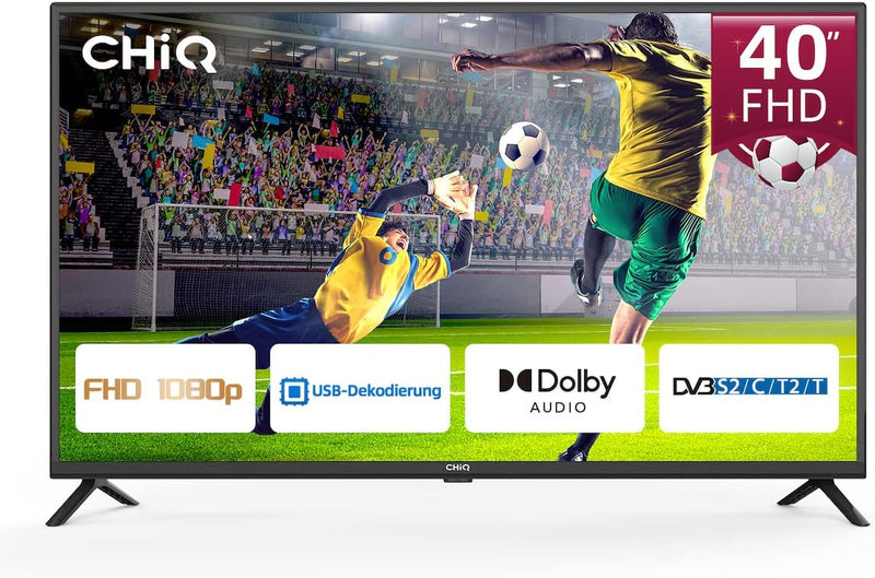 CHIQ TV,40 Zoll(100 cm) FHD 1080p LED Fernseher,Dolby Audio,H.265/HEVC, Media Player,Triple Tuner(DV