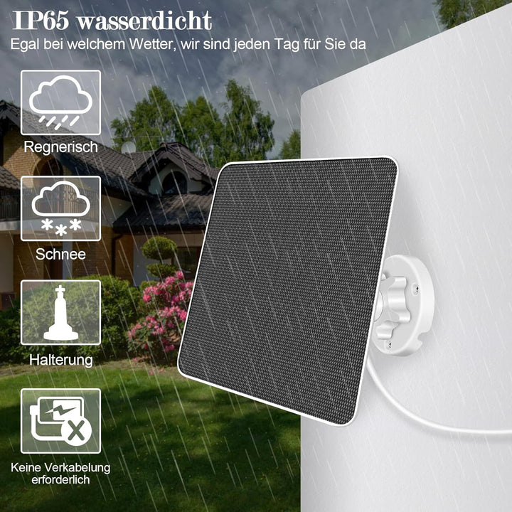 6W Solarpanel für drahtlose Überwachungskamera im Freien,2 Pack 5V IP65 wasserdichte Solarstromverso