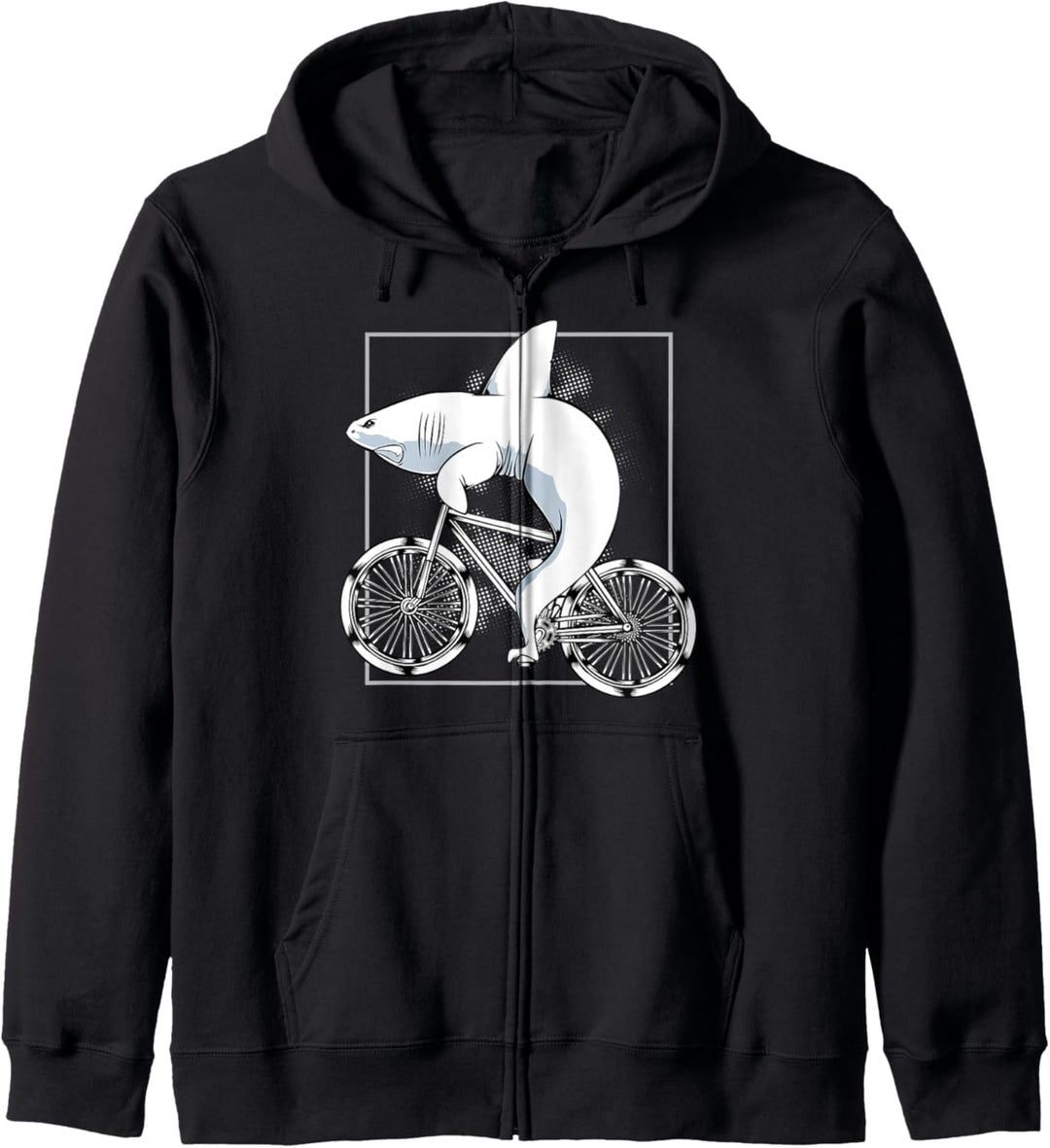 Hai Haifisch Fahrrad Radfahren Reiten Radfahrer Geschenk Kapuzenjacke