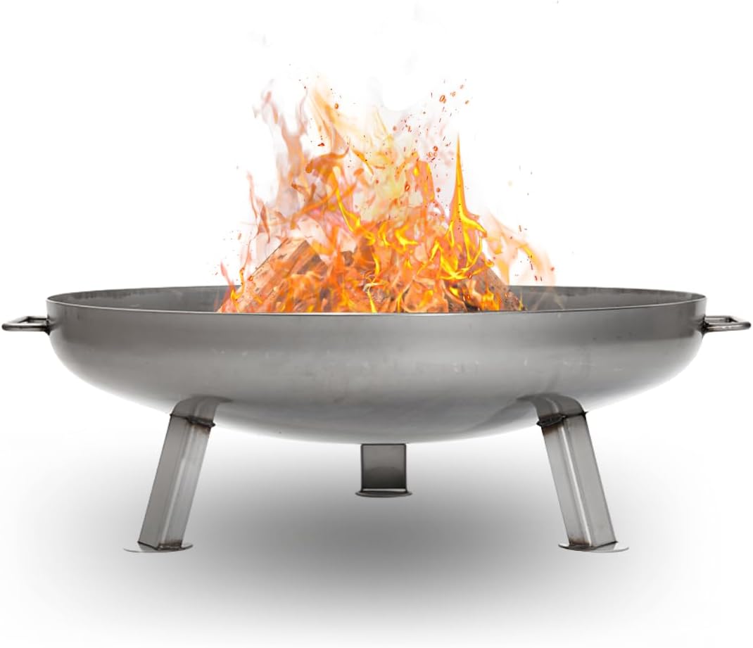 Czaja Feuerschalen® Edelstahl Feuerschale Bonn Ø 80 cm - mit Wasserablaufbohrung - aus rostfreiem, h