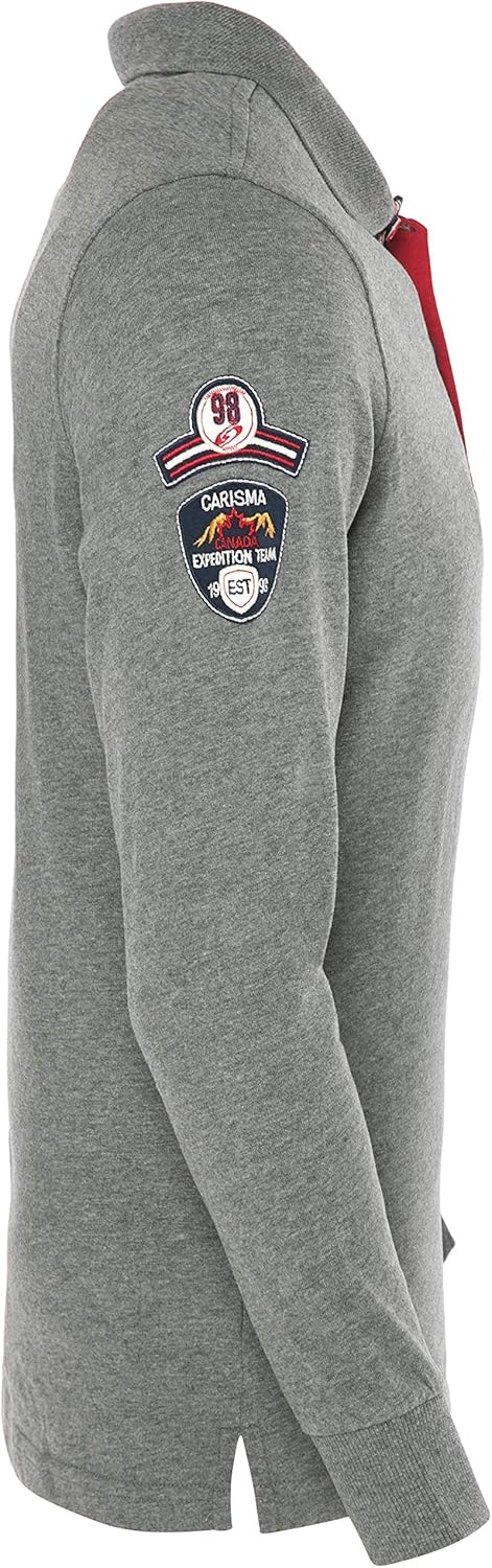 Carisma Langarm Poloshirt für Herren Baumwolle • Herren Langarmshirt mit Stickerei • Angenehmes Regu