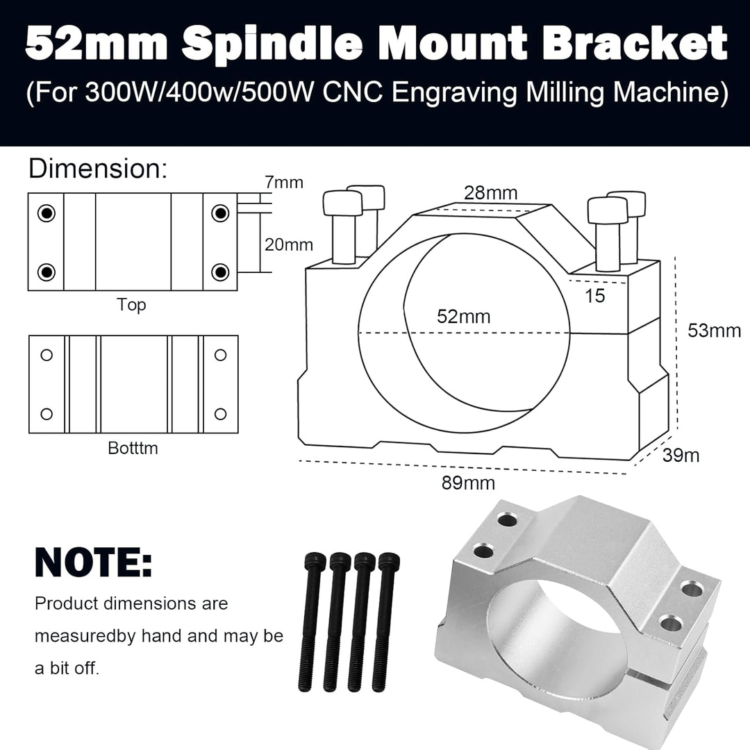 YOFULY 500W CNC Spindel mit Luftkühlung, MACH3 Drehzahlregler mit Netzteil AC110V-220V+ 52mm Spindel