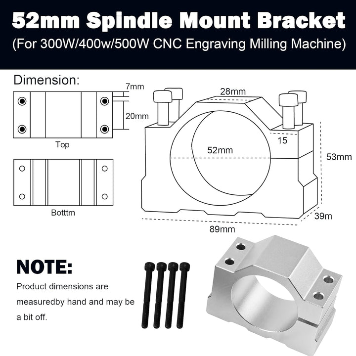 YOFULY 500W CNC Spindel mit Luftkühlung, MACH3 Drehzahlregler mit Netzteil AC110V-220V+ 52mm Spindel