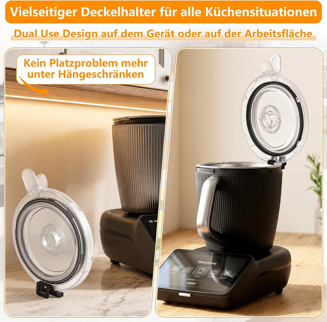 SelfTek 2 Stück Deckel &amp; Halter Kompatibel mit TM7, Spülmaschinenfest, Deckel &amp; Halter
