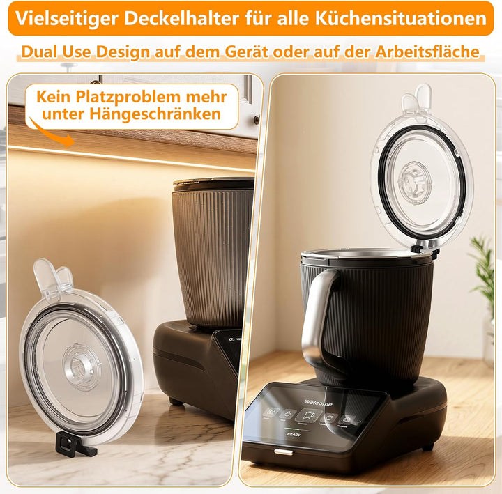 SelfTek 2 Stück Deckel &amp; Halter Kompatibel mit TM7, Spülmaschinenfest, Deckel &amp; Halter