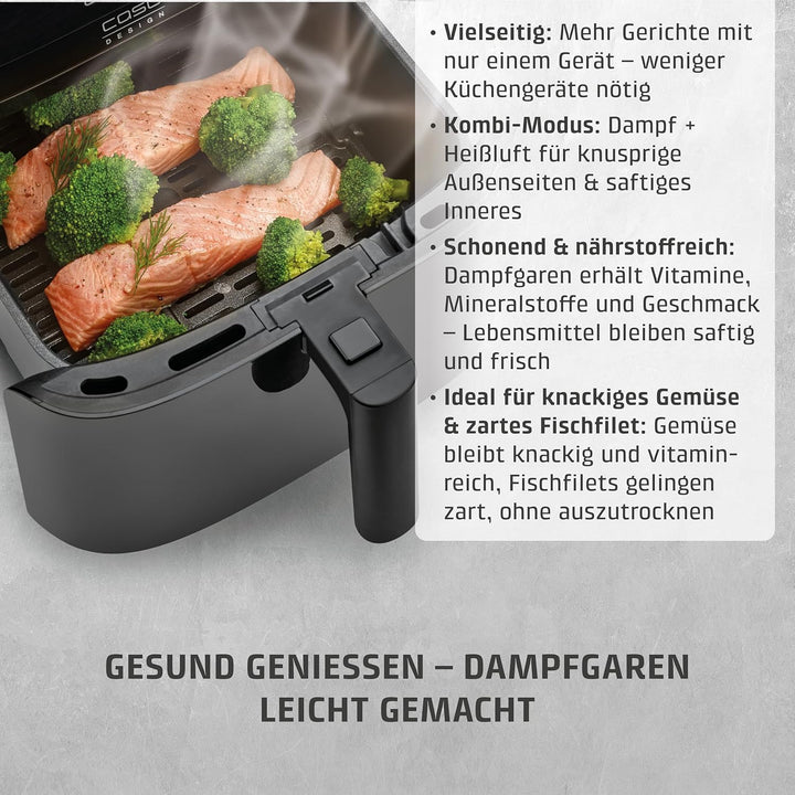 CASO AirFry & Steam 700 - Heissluftfritteuse und Dampfgarer - Testurteil: Sehr Gut, extra grosses Ko