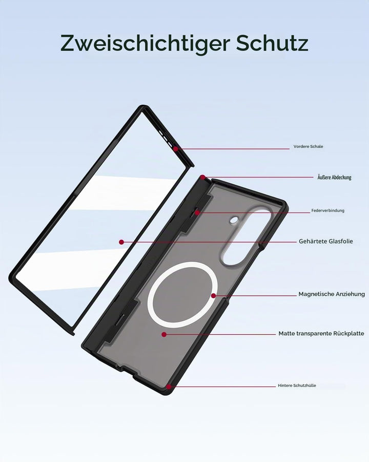 Miimall Kompatibel mit Samsung Galaxy Z Fold 7 Hülle mit Pen Mag-Safe, HD Displayschutz &amp; Scharniers