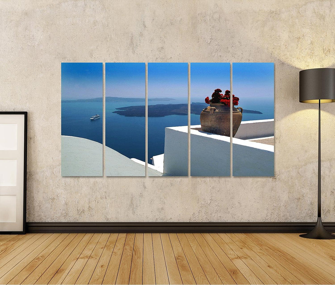 islandburner Bild auf Leinwand Santorini Griechenland Bilder Wandbilder Poster, Leinwand 170x80cm -