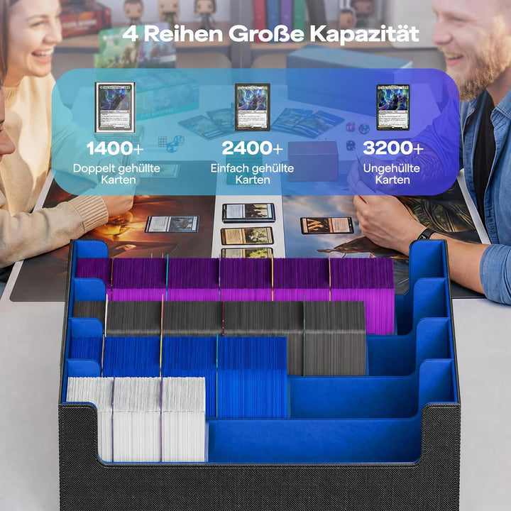 Kartenaufbewahrungsbox für Trading Cards, 2400+ MTG Commander Deck Box mit 24pcs bunten Teilern, Kar