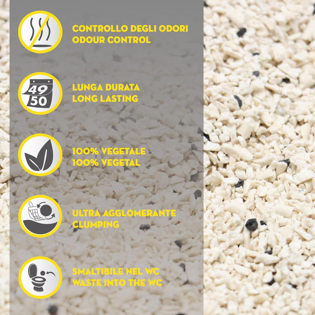 Croci Tofu Clean Katzenstreu, 10 l, Aktivkohle, klumpend, geruchshemmend, mit Aktivkohle, biologisch