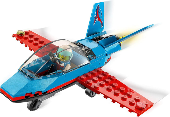 LEGO 60323 City Stuntflugzeug, Kunstflugzeug, Flugzeug Spielzeug mit Piloten-Minifigur, kreatives Ge