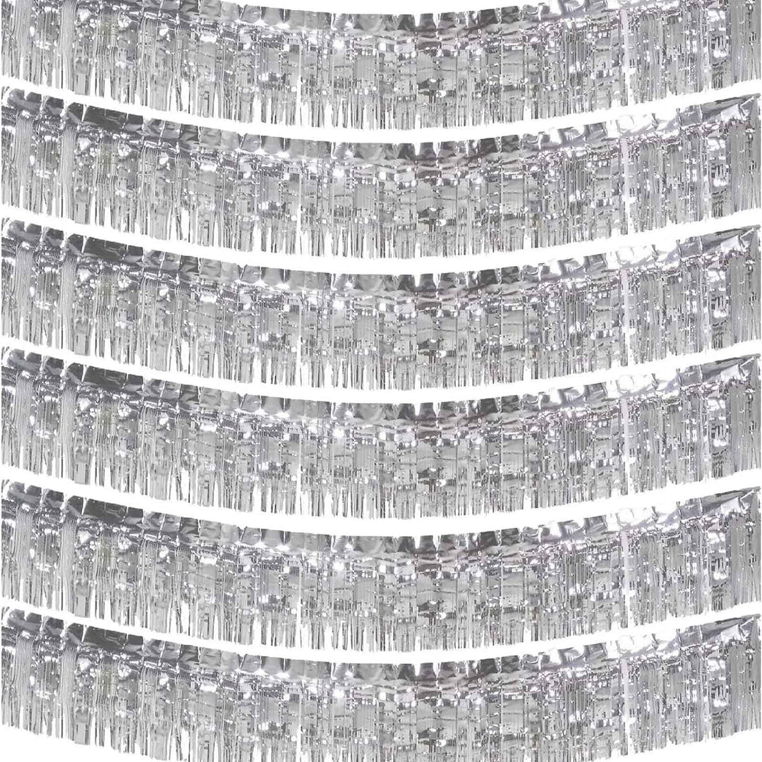 We Moment Zone 6-Pakete Silber Fransen Girlande Metallic, Metallic-Folien-Fransengirlande Hängedekor