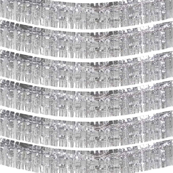 We Moment Zone 6-Pakete Silber Fransen Girlande Metallic, Metallic-Folien-Fransengirlande Hängedekor