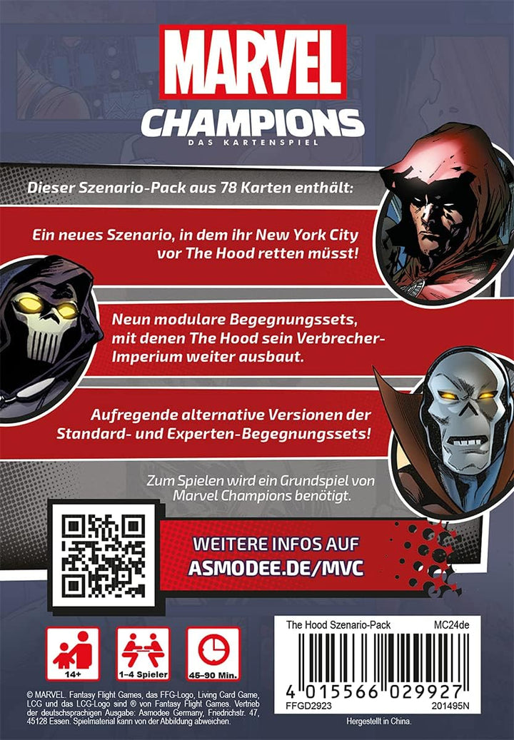 Fantasy Flight Games, Marvel Champions: LCG – The Hood, Szenario-Erweiterung, Expertenspiel, Kartens