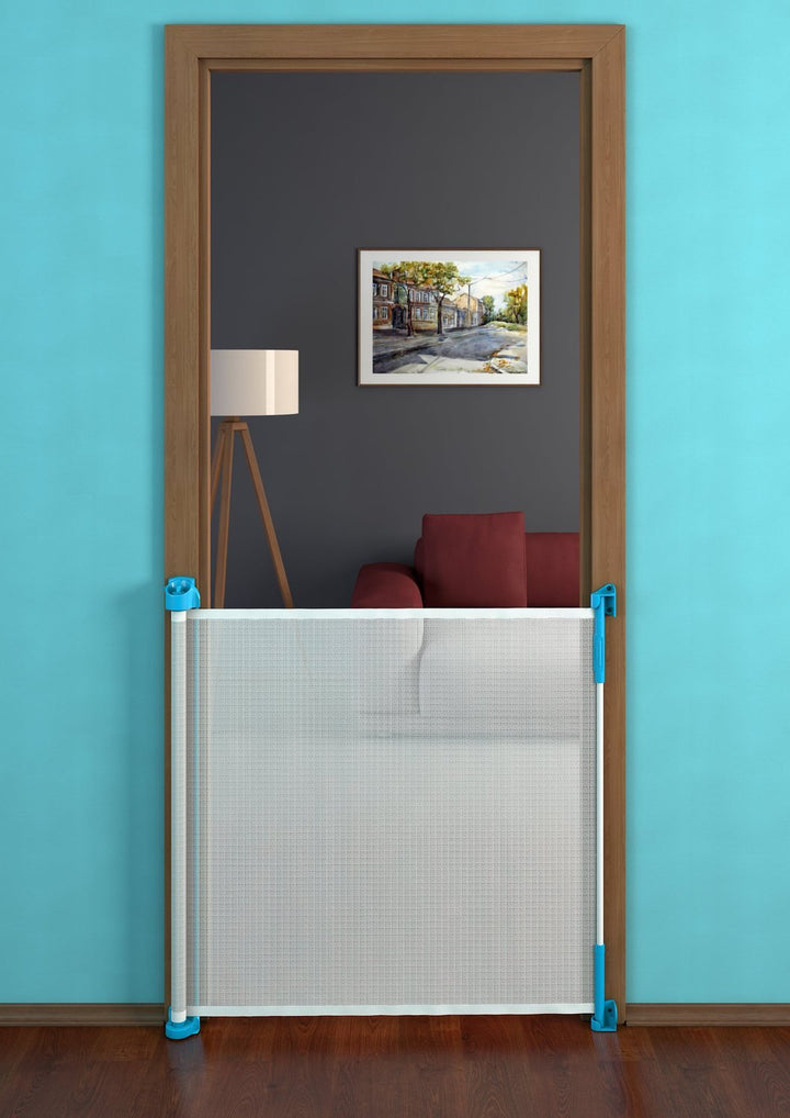 Gaterol Active Lite Blau – Ausziehbares Treppenschutzgitter und Türschutzgitter Rollo bis 140 cm Bla