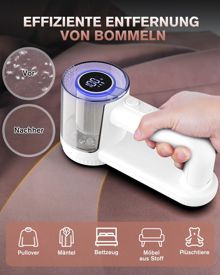 Fusselrasierer Elektrisch, [USB Aufladung] Fusselentferner für Kleidungsstücke, LED-Anzeige 3 Einste