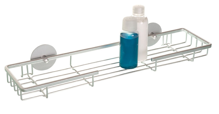 WENKO 18849100 Turbo-Loc Maxiablage Aluminium - Befestigen ohne bohren, Aluminium, 45 x 6.5 x 13 cm,
