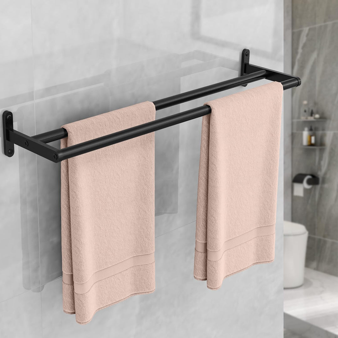 YUMORE Handtuchhalter Doppel 60CM Handtuchstange Wand Edelstahl Badetuchhalter 2 Stangen Badezimmer
