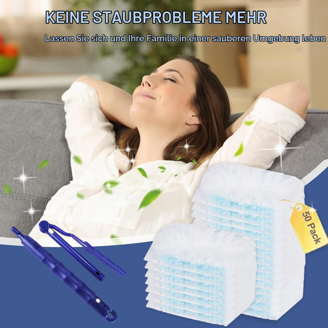 51 Stück für Swiffer Staubwedel Ersatz-Set, Staubfangdecken für Swiffer Duster, Staubfänger, mit 1 S