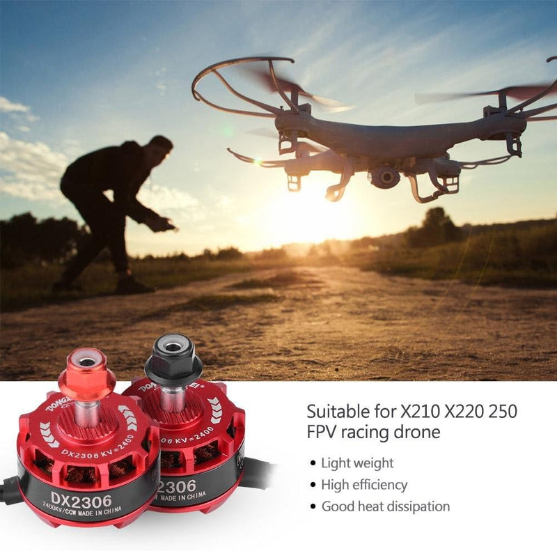 RC Drone Brushless Motor, 4 Pcs DX2306 2400KV 2-4 S CW CCW Metall Motor für X210 X220 250 Drone