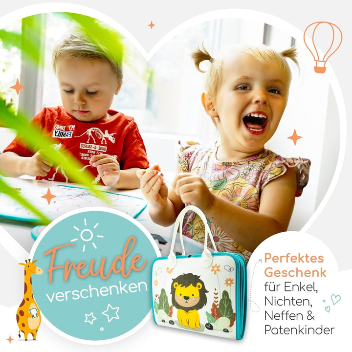 zoula kidz® Busy Board deutsch - Montessori Spielzeug ab 3 Jahre - Motorikspielzeug - Montessori Buc
