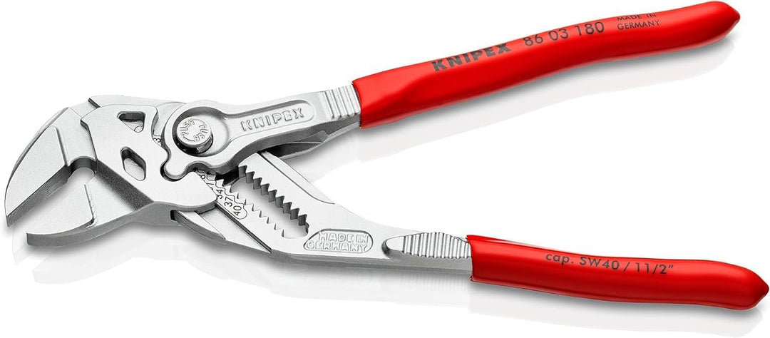 KNIPEX Zangenschlüssel, Multi-Schraubenschlüssel, Chrom-Vanadium, Rostschutz verchromt, 180 mm (SB-K