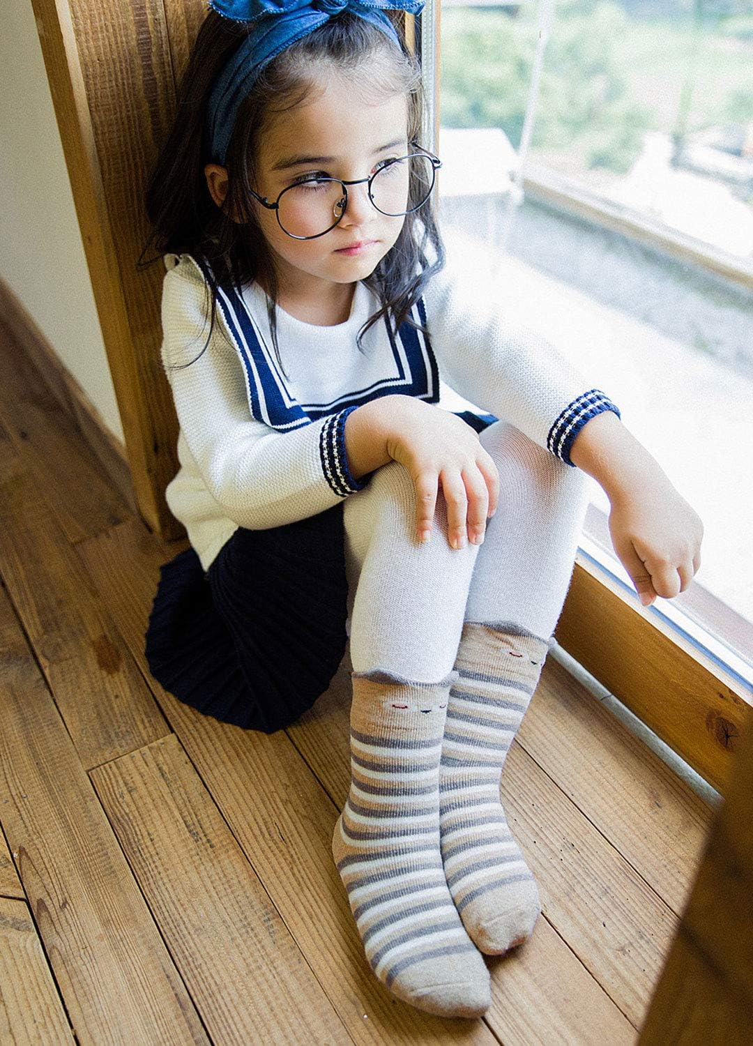 LOFIR Dicke Kinder Socken aus Baumwoll Winter Warme Thermo Socken für kleine Mädchen Jungen Kleinkin