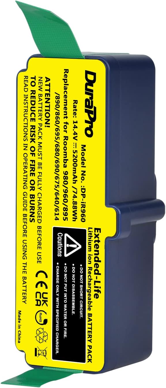 DuraPro 14.4V 5200mAh Li-ion Battery Akku for iRobot Roomba 900 960 965 966 980 865 866 870 871 760