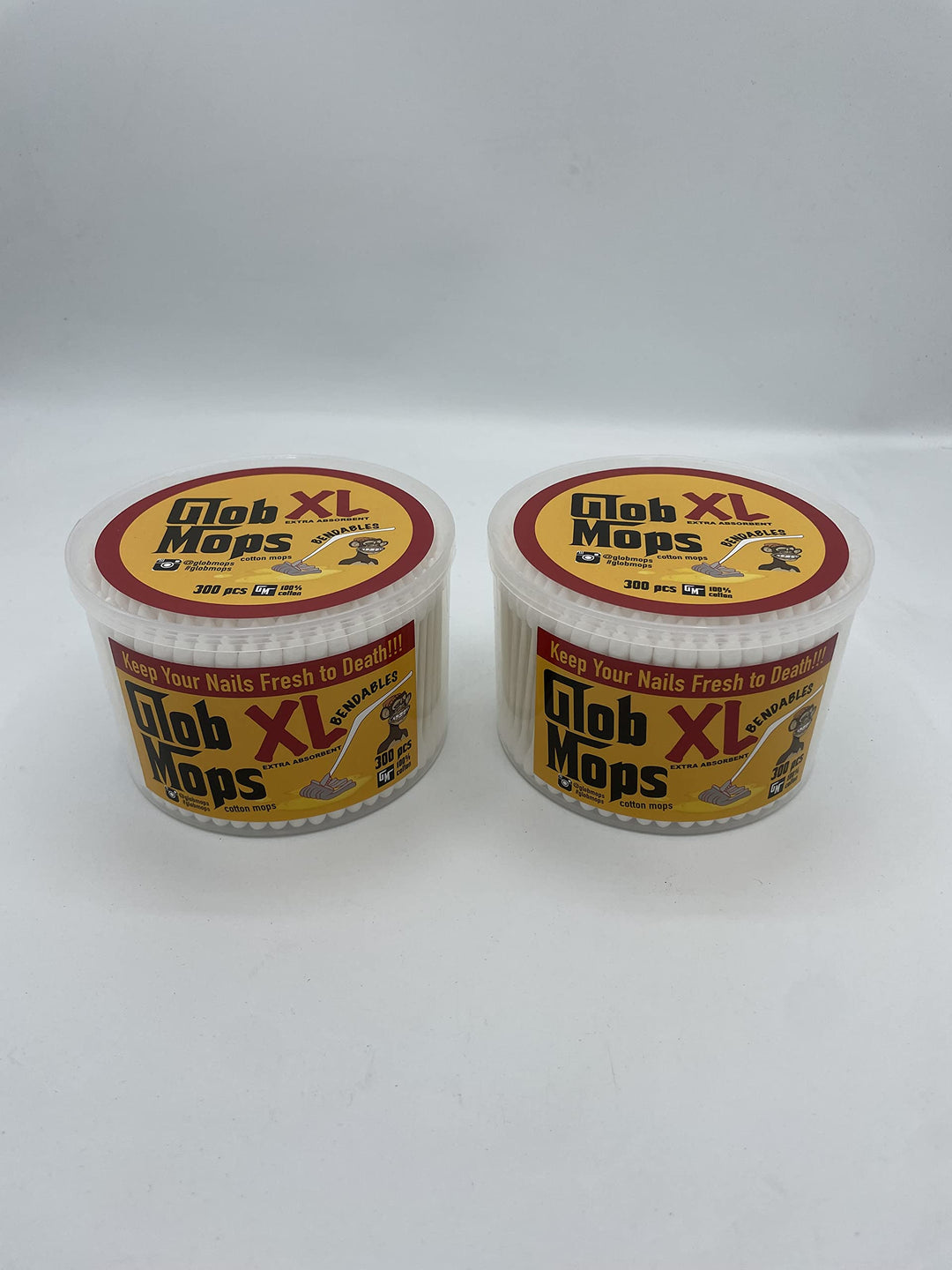 Glob Mops Biegbare XL-Wattestäbchen (2er-Pack, insgesamt 600 Wattestäbchen)