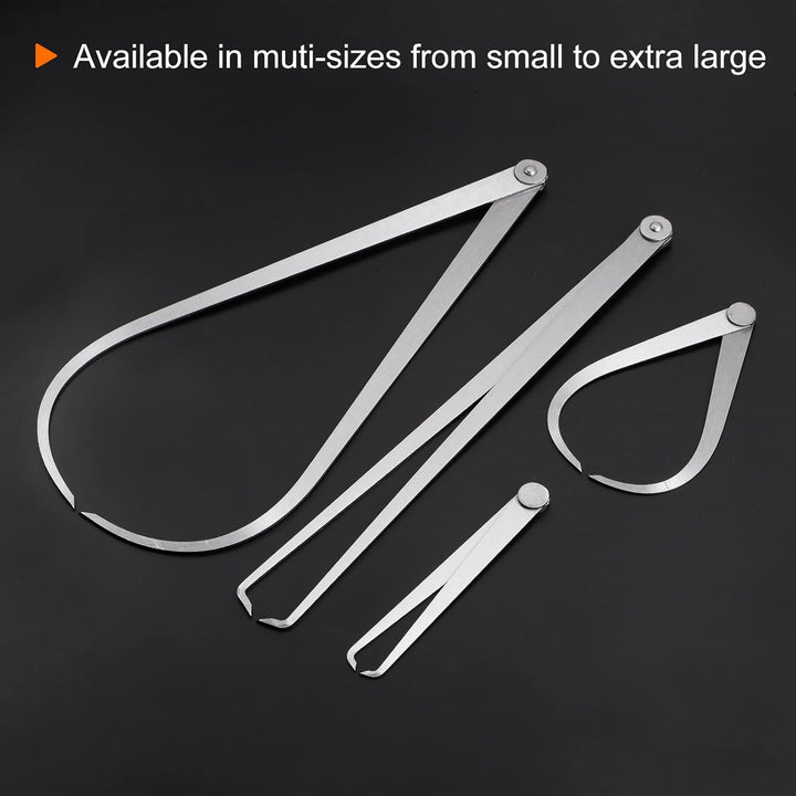 sourcing map Feste Verbindung Innen Aussen Messschieber Set 250mm 10" Edelstahl Metall Feste Reibung