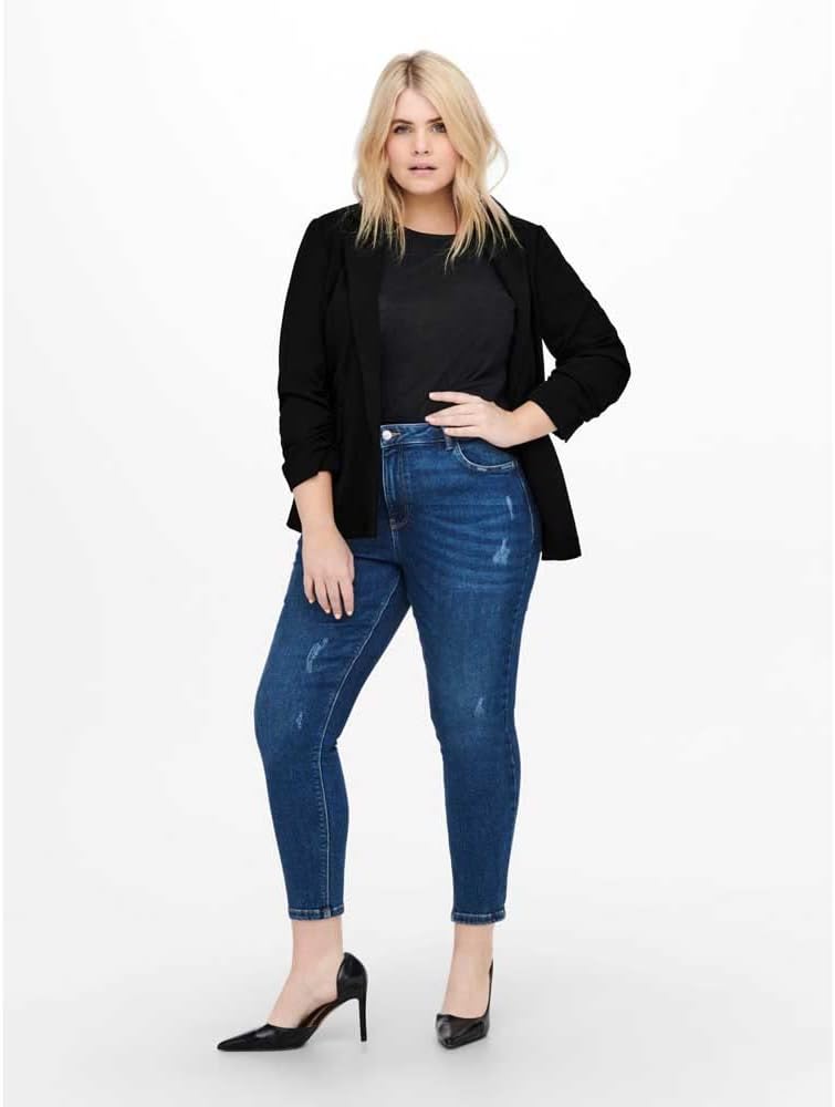ONLY Carmakoma Damen Carcarolina Diana 3/4 Blazer TLR Blazers 54 Schwarz, 54 Schwarz
