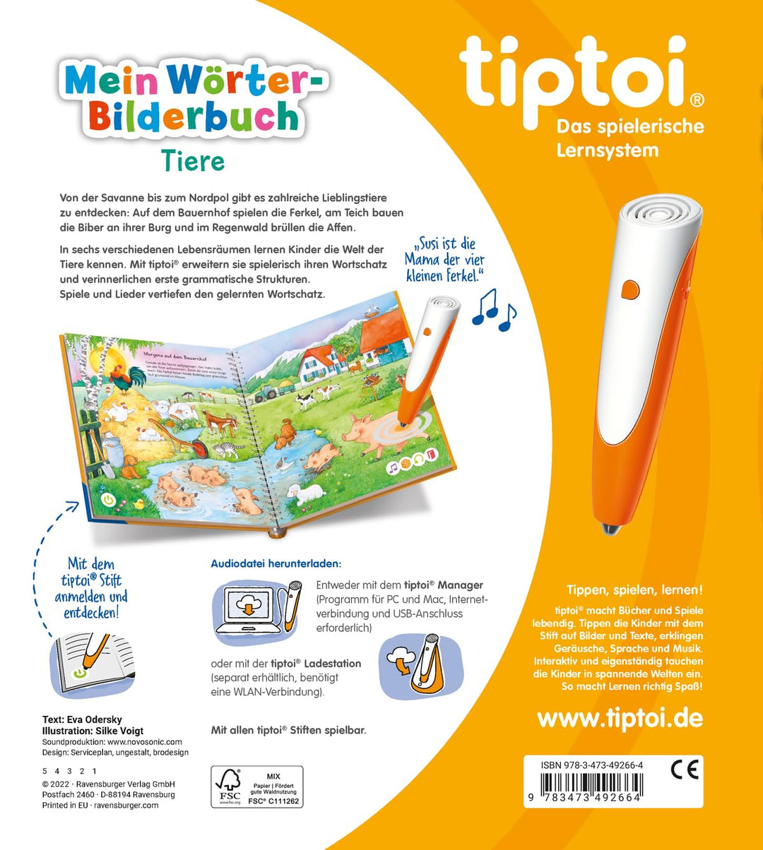 tiptoi® Mein Wörter-Bilderbuch - Tiere, Spiralbindung