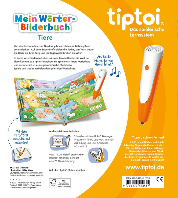 tiptoi® Mein Wörter-Bilderbuch - Tiere, Spiralbindung
