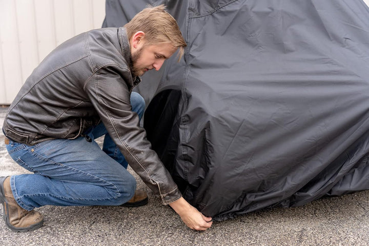 Dowco Guardian WeatherAll Plus Motorradabdeckung für Innen- und Aussenbereich, passend für alle Can-