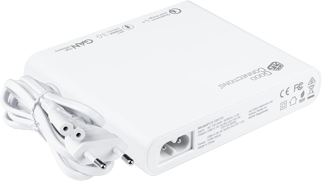 Good Connections USB-Desktop-Schnellladestation 120W - GaN-Technologie - 4-Port - 2X USB-C max je 10