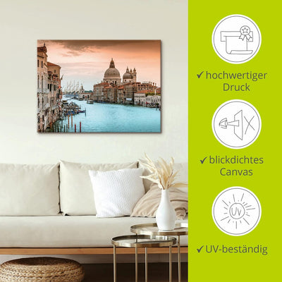 ARTland Leinwandbilder Wandbild Bild auf Leinwand 40 x 30 cm Wanddeko Italien Venedig Canal Grande G