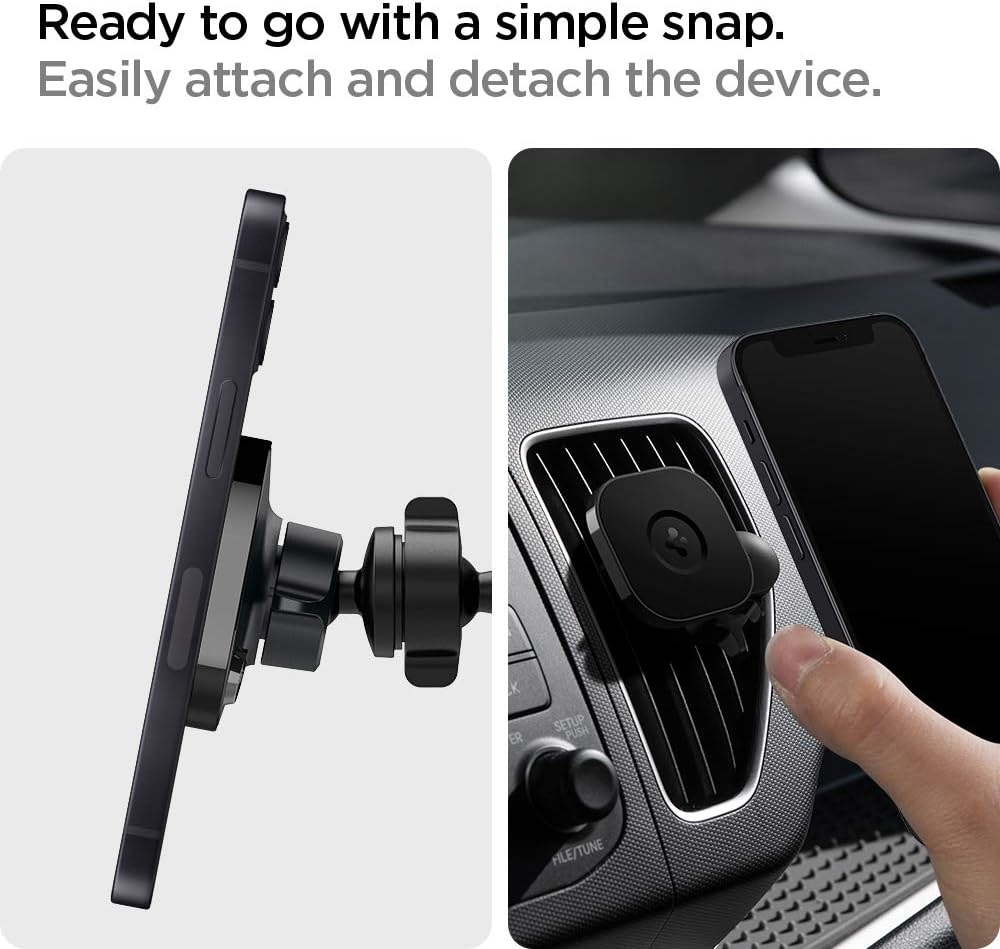 Spigen OneTap Magfit Handyhalterung für Magsafe Autohalterung Lüftung KFZ, Magnetische Handyhalter A