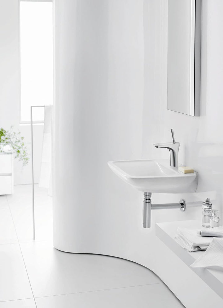hansgrohe Wasserhahn PuraVida (Armatur mit Auslauf Höhe 100 mm und Push-Open Ablaufgarnitur für Hand