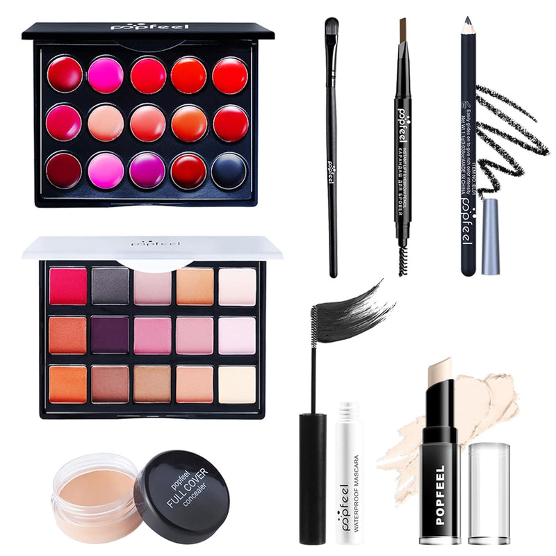 Professionelles Make-up Sets, MKNZOME 8st Schminkset Schminkkoffer Mädchen Gefüllt Frauen Makeup Pal