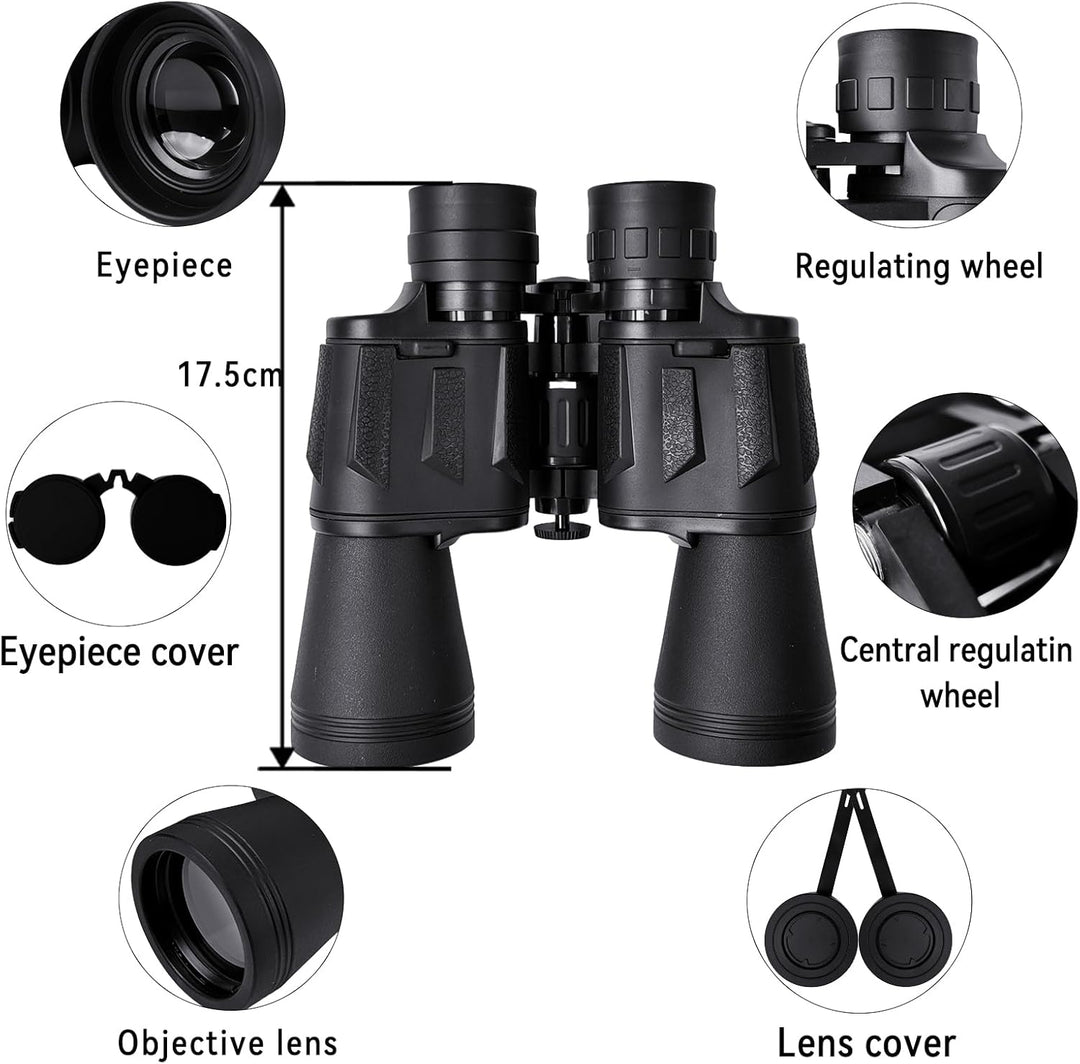 Fernglas 20 x 50 für Erwachsene, wasserdichtes HD-Fernglas mit BAK4-Prisma und FMC-Objektiv, tragbar