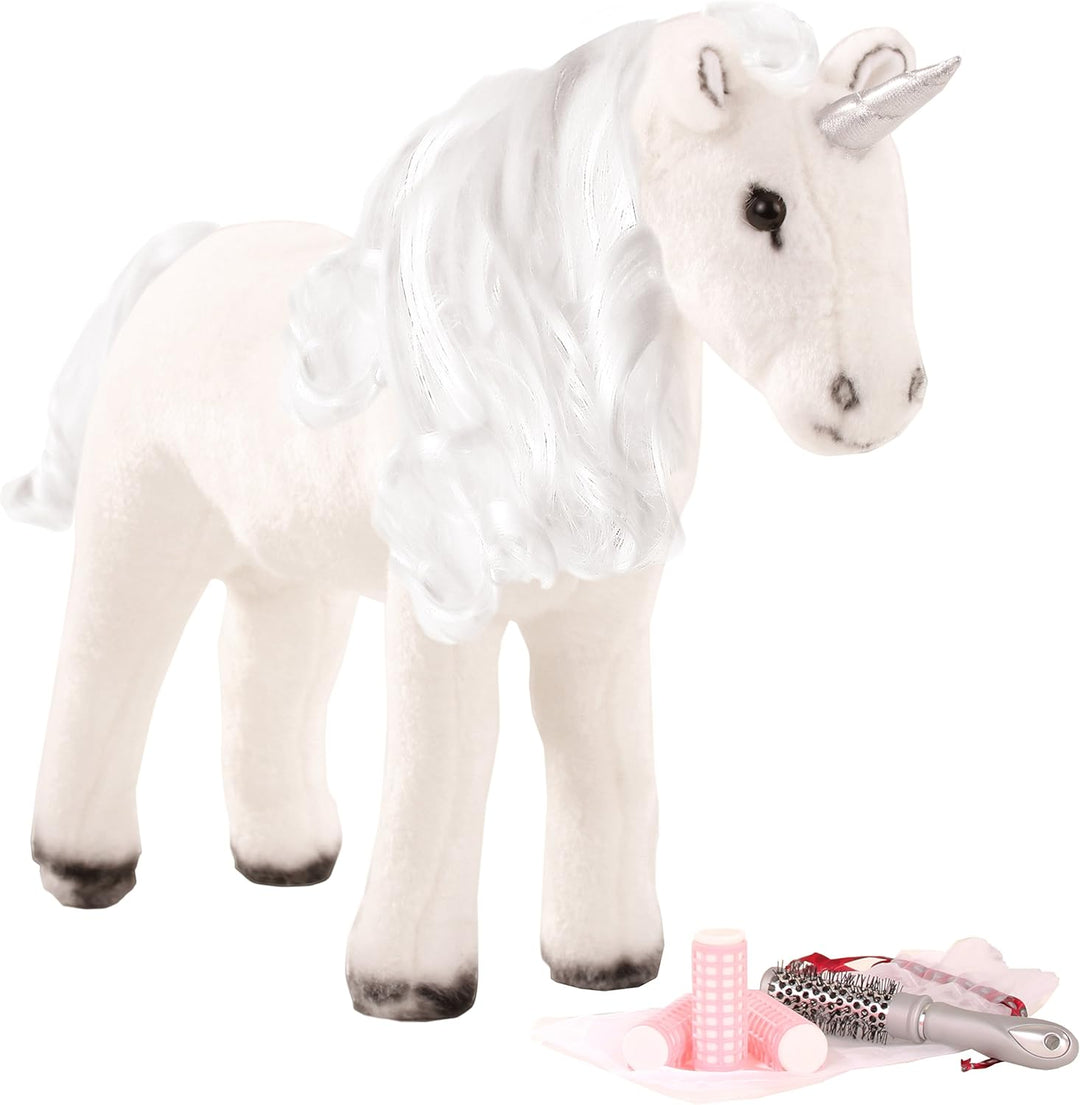 Götz 3402631 Achat Einhorn Puppe zum Kämmen - Kämmpferd - Stockmass von ca. 37 cm und Einer Höhe von