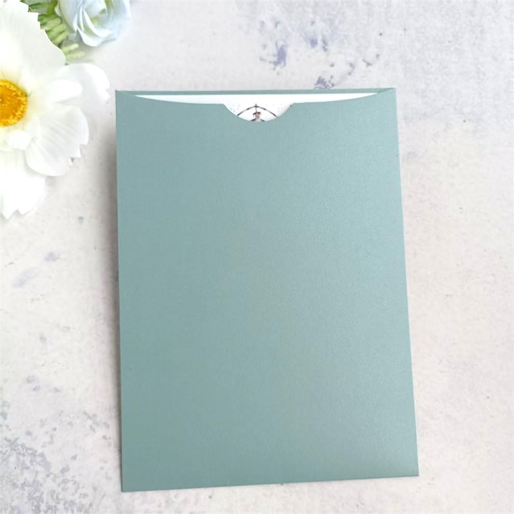 MillaSaw Celemony Hochzeitseinladungen, robust, mit Umschlag, 25 Stück, Blau, blau